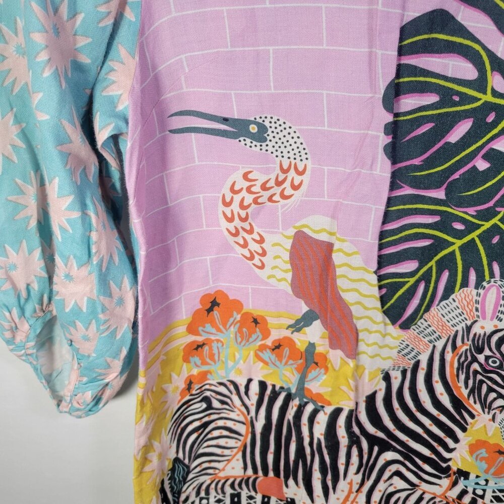 Gormanshop Multicolor Zebra & Flora Print Dress NO SIZE TAG SEE MEASUREMENTS - Picture 4 of 10